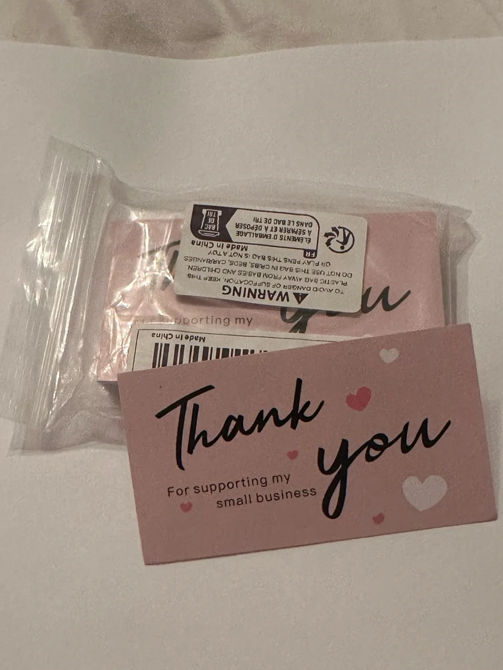 💜 NWT Pink/White Hearts Small Business Thank You Cards (50 Cards)!!